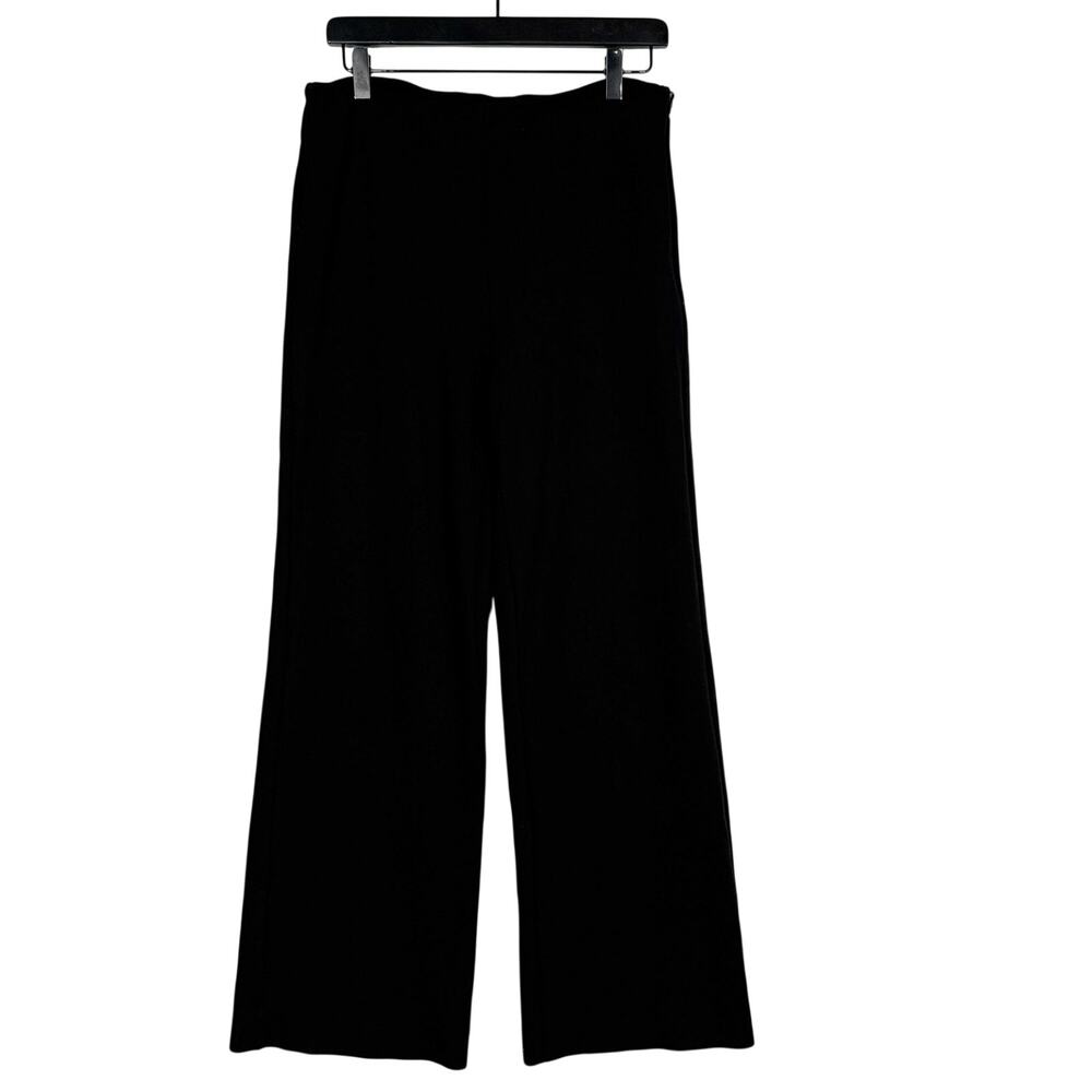 Ann Taylor High Rise Wide Leg Ponte Black Chino Pants - 10